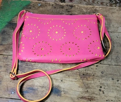 Bolso Cartera Carlos Santana Rosa Starburst 10x8 Cremallera Superior Hombro Foto 1 de 4