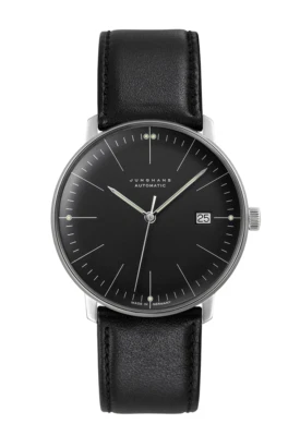 Reloj para hombre Junghans Max Bill automático esfera negra y correa de cuero 27/4701.02 Foto 1 de 2