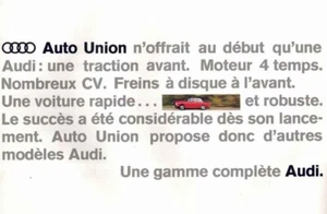 Catalogue brochure Audi "72" / 80 / Super 90 03/1967 France - Foto 1 di 2