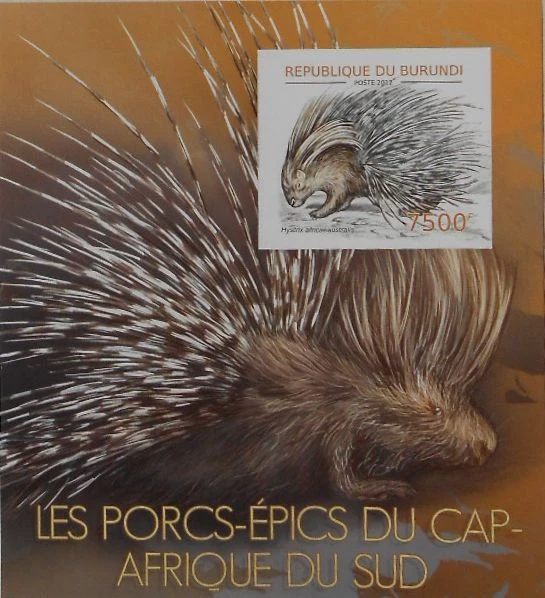 Porcupine of South Africa fauna Burundi s/s Sc.1216 MNH #BUR12615b IMPERF - Image 1 of 1