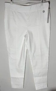 NWT Calvin Klein Women's Everyday Ponte Fitted Pull On Pants Large White - Picture 1 of 8