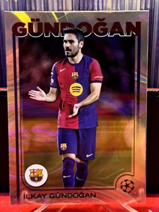 Topps UCC 2024-25 Ilkay Gundogan Rain Drops Refractor Barcelona Man City - Picture 1 of 2