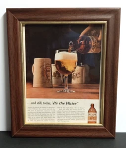 Olympia Brewing Beer Wood Framed Vintage Magazine Cut Print Ad w/ Glass Pane (a) - Picture 1 of 3