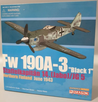 Dragon 50054 FW 190A-3 Black 1 capitano di stagione 14. Jabo modello finito M... - Immagine 1 di 2