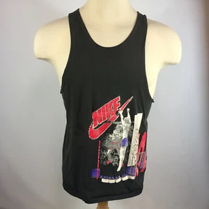 Vintage 80s 90s Grey Tag Nike Distressed Tank Top Surf Sand Volleyball T Shirt  - Picture 1 of 8