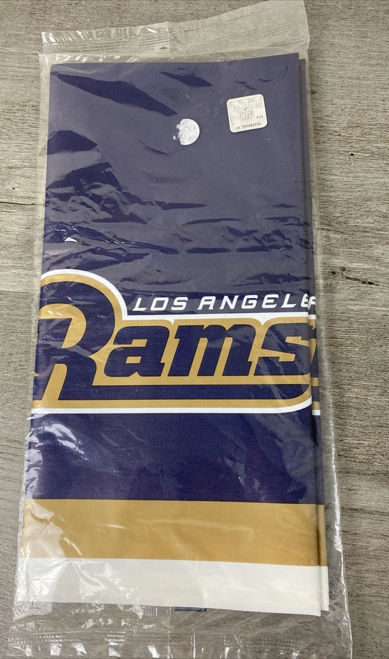 Los Angeles Rams Football Rectangle Plastic Party Tablecover Size 54" x 102” - Image 1 of 4