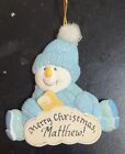 Spersonalizowane imię Boże Narodzenie Magnes Ornament Matthew" Snowman Holiday