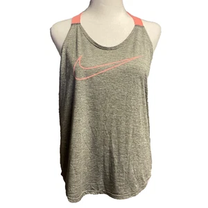 Nike Women Top Medium Gray Pink Sleeveless Active Tank Sport Athletic - Picture 1 of 6