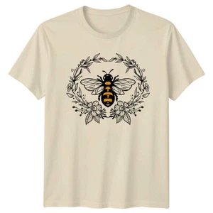 Floral Bee T-Shirt, Nature Lover Gift, Honey Bee Tee - Picture 1 of 10