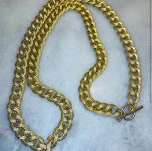 Anne Klein Grob Strukturiert Gold Ton Halskette 34" - Bild 1 von 2