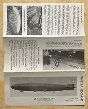 ORIGINAL! RARE! ZR-1 USS SHENNADOAH AIRSHIP BROCHURE for FILM PROP