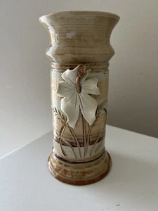Whole Earth Clay Works | Vintage Tall Vase | Floral - Picture 1 of 8
