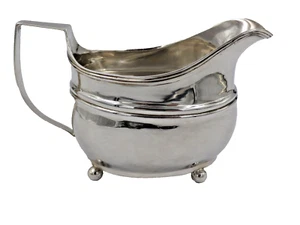 Antiker georgischer massiver Silber Sahnekännchen in Bootsform London 1809 (1867/BSP) - Bild 1 von 11