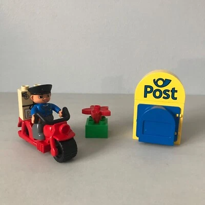 Lego Duplo 5638 Postman Complete Set Legoville Post Office Motorcycle Mailbox - Image 1 of 4
