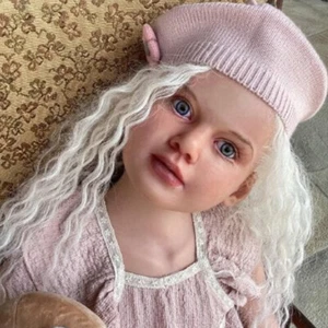 Muñeca bebé renacida realista de 40" kit pintado niña enraizada cabello blanco juguete hágalo usted mismo - Imagen 1 de 4