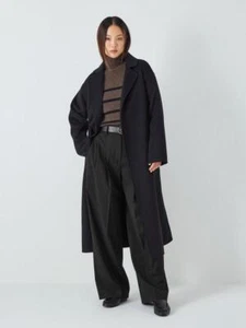 John Lewis Wool Blend Black or Navy Double Pleated Wide Leg Trousers 18 - Picture 1 of 12