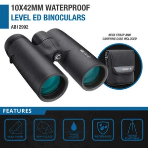 Barska Waterproof Zoom 10x 42mm BAK-4 Phase Coated Lens Level ED Binoculars - Picture 1 of 7