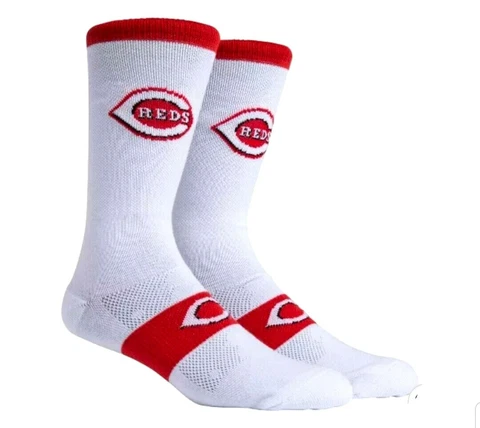 Cincinnati Red Socks Mens 6-12 Classic Fit White New Reds Logo Cover