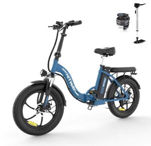 HITWAY BK6S E-Bike Pliable 20 " Fattire 11,2Ah 80km Grand Portée 25kg, Bleu