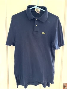 Vintage 90er Izod Lacoste Poloshirt Herren M blau Grand Patron Croc Preppy Hong Kong - Bild 1 von 8