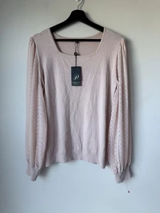 Suéter para mujer Adrianna Papell cuello cuadrado blusa manga punto color PRL talla L - Imagen 1 de 10