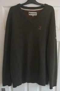 Percussion Mens Green/Brown V-Neck Hunting Shooting Jumper Pullover Size XXL - Picture 1 of 13