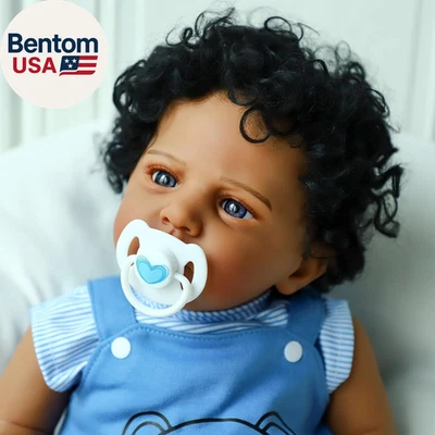 Reborn Baby Dolls Black Boy - 20 Inch Realistic African American Newborn Boy Dol - Image 1 of 4