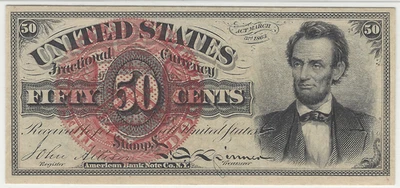 Moneda fraccionaria, 50 c cincuenta centavos, cuarta emisión, Lincoln, FR-1374, PMG-55 EPQ Foto 1 de 4