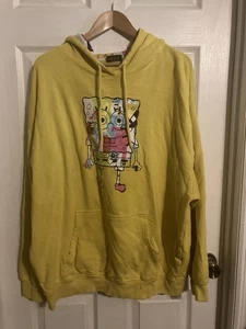 Nickelodeon Sweatshirt Size 2XL Spongebob Squarepants Hoodie Cotton Blend Yellow - Picture 1 of 5