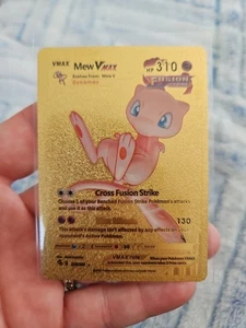 Mew Vmax Gold Foil Fan Art Vinyl Collector Pokemon Card Max Miracle Pink - Picture 1 of 3