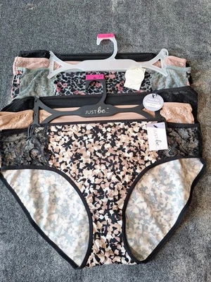 6 Pk Microfiber Stretch Bikini Lace Underwear Womens 2X Multi Color Feminine B/G - Image 1 of 4