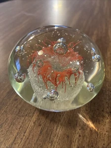 Kunstglas 4" Runde Kugel Kugel Briefbeschwerer mit Luftblasen LNC - Bild 1 von 3
