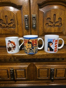 Menge 3 Vintage Gedenk Elvis Presley Kaffeetassen  - Bild 1 von 11