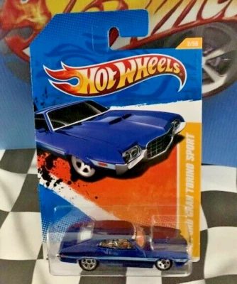Hot Wheels 2011 New Models 02/50 002 '72 Ford Gran Torino Sport BLUE WALMART EXC - Image 1 of 2