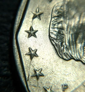 1999P Susan B Anthony Dollar Error - Radial Die Cracked Obverse - KM 207 - AU-BU - Picture 1 of 3