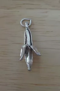 Dije plátano pelado comida frutal plata esterlina 3D 23x10 mm - Imagen 1 de 3