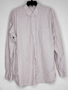 Oleg Cassini Mens Button-Down Shirt Long Sleeve Size XL White Maroon Stain - Picture 1 of 4
