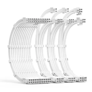 Cable Extension Kit 30CM with Sleeved Combs for ATX Power Supply White - Afbeelding 1 van 7