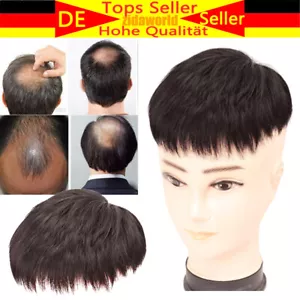 DE Haaransatz Herren Toupet Echthaar Toupet Für Männer-Haarersatzsystem Haarteil - Bild 1 von 18