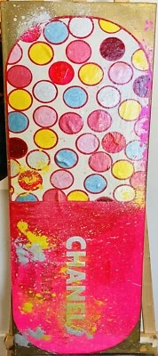 Уличное искусство оригинальная картина Mr Clever Art 36x14 роскошная таблетка от зависимости розовая - Изображение 1 из 3