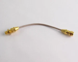 5" Cable Assembly SMA Plug to SMA Jack Bulkhead - Picture 1 of 3
