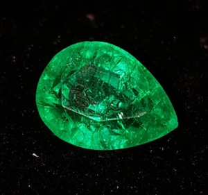 Certified Natural Green Emerald Loose Gemstone 5.87 Ct Pear Cut AAA+ Quality Gem - Picture 1 of 9