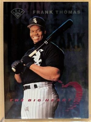 Leaf The Big Heart #4 1996 Frank Thomas White Sox Salón de la fama correo raro en canje Foto 1 de 2