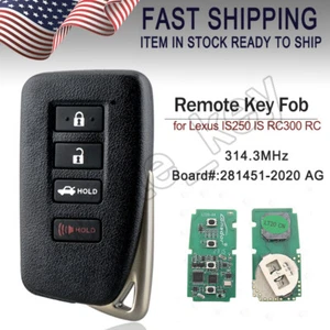 UNLOCKED FOR LEXUS IS RC SMART KEY KEYLESS REMOTE FOB HYQ14FBA 281451-2020 AG - Picture 1 of 3