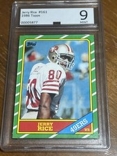 Jerry Rice Rookie Card 1986 Topps Football #161 RC Graded DCI 9 MINT