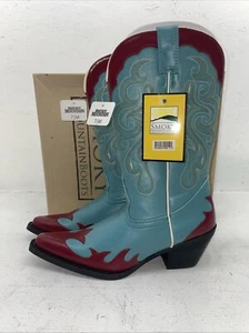 New Women’s Blue Smoky Mountain Cowboy Boots. 6245 7.5 7 1/2 M. 17-11 - Picture 1 of 8