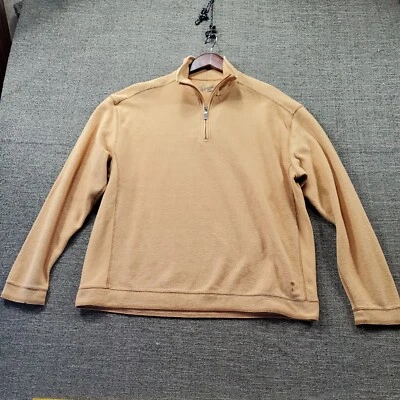 Paradise Collection Sweater Mens Size L Long Sleeve Pullover 1/4 Zip Yellow - Image 1 of 4
