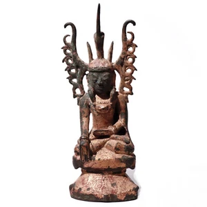 Arakanese Gilt Lacquered Bronze Mahakyain phara (Royal Oath) Buddha Image - Picture 1 of 9