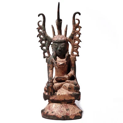 Arakanese Gilt Lacquered Bronze Mahakyain phara (Royal Oath) Buddha Image - Image 1 of 4