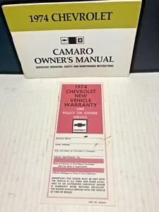 1974 CHEVROLET CAMARO OWNER`S MANUAL + WARRANTY - Picture 1 of 4